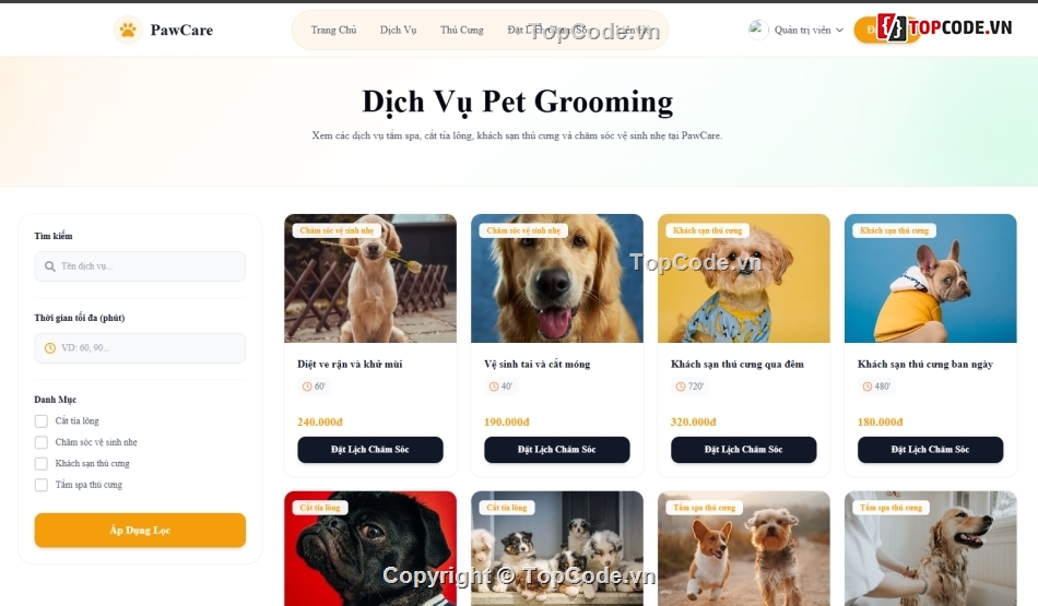 thú cưng,Web bán thú cưng,web thú cưng